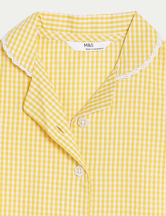 Girls' Pure Cotton Gingham School Dress (2-14 Yrs)