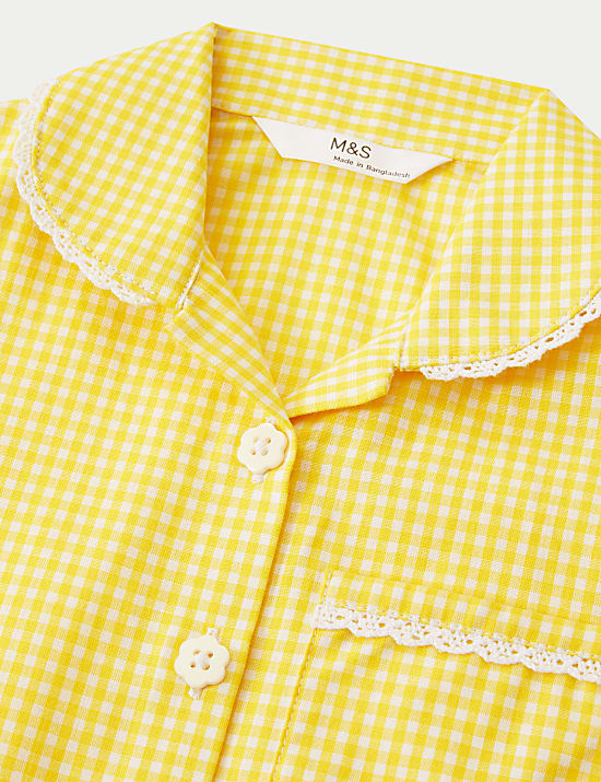 2pk Girls' Cotton Rich Gingham School Dresses (2-14 Yrs)