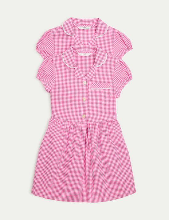 2 Pack Cotton Rich Gingham Dresses (2-14 Years)