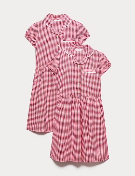 2 Pack Cotton Rich Gingham Dresses (2-14 Years)
