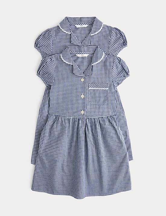 2 Pack Cotton Rich Gingham Dresses (2-14 Years)
