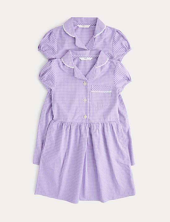 2 Pack Cotton Rich Gingham Dresses (2-14 Years)