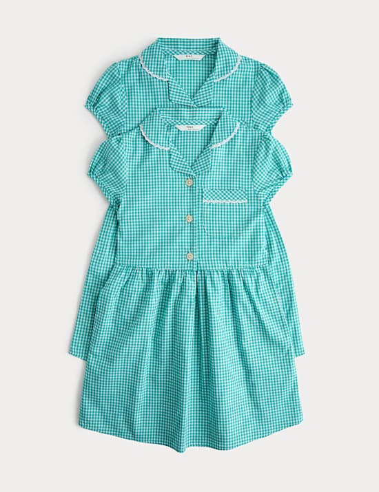 2 Pack Cotton Rich Gingham Dresses (2-14 Years)
