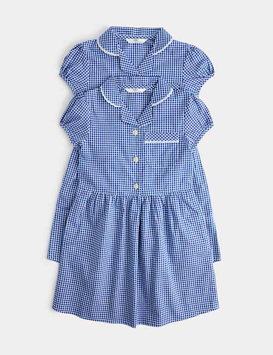 2 Pack Cotton Rich Gingham Dresses (2-14 Years)