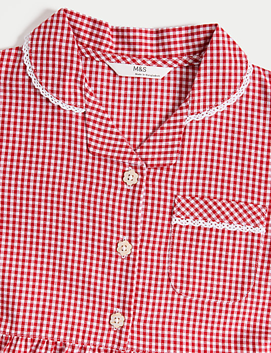 2 Pack Girls' Plus Fit Gingham School Dresses (2-15 Yrs)