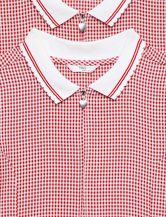2 Pack Zip Gingham School Dresses (2-14 Yrs)