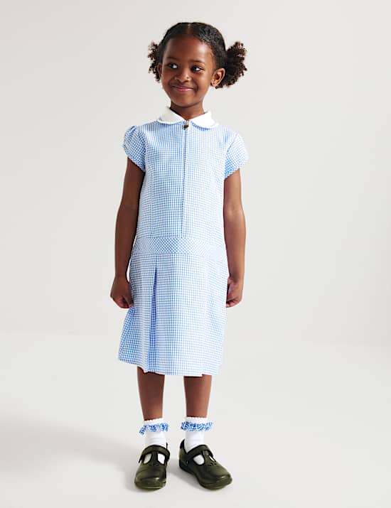 2 Pack Zip Gingham School Dresses (2-14 Yrs)