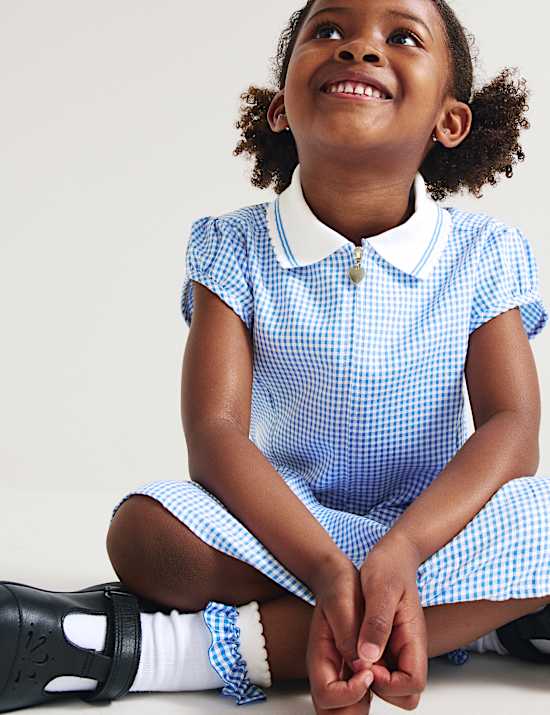 2 Pack Zip Gingham School Dresses (2-14 Yrs)