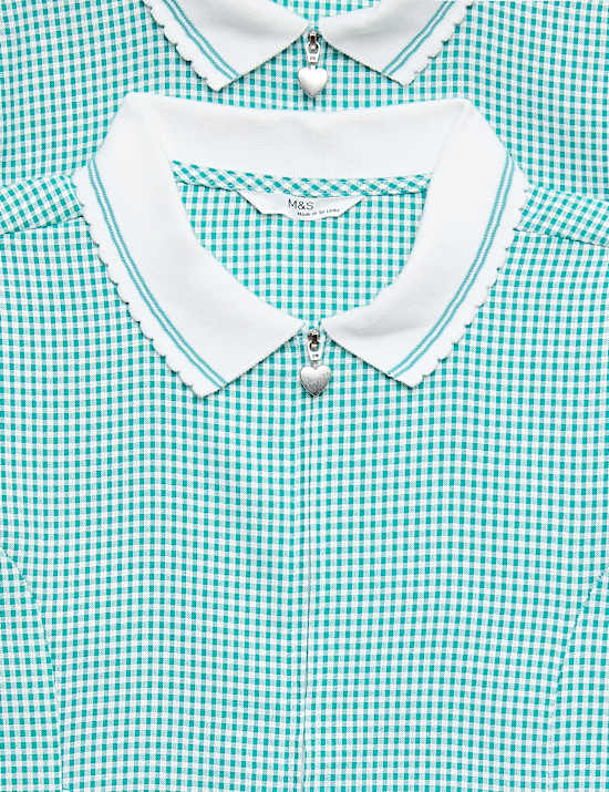 2 Pack Zip Gingham School Dresses (2-14 Yrs)