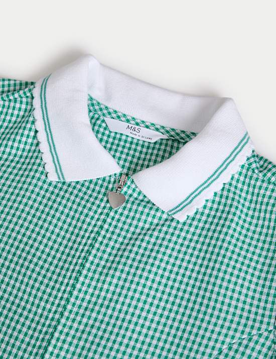 Dívčí kárované školní šaty, s vysokým podílem bavlny, 2 ks v balení (2–14 let)