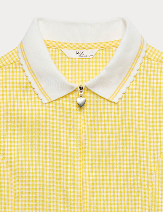 2 Pack Girls' Cotton Rich Gingham School Dress (2-14 Yrs)