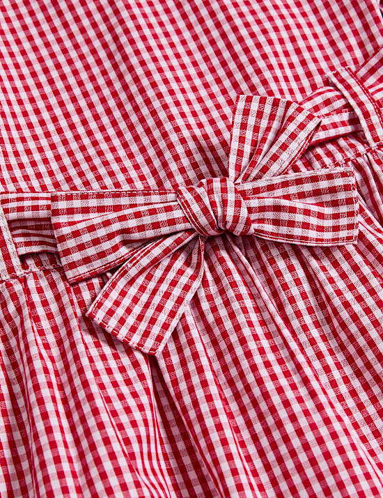 Pure Cotton Gingham School Dress (2-14 Yrs)