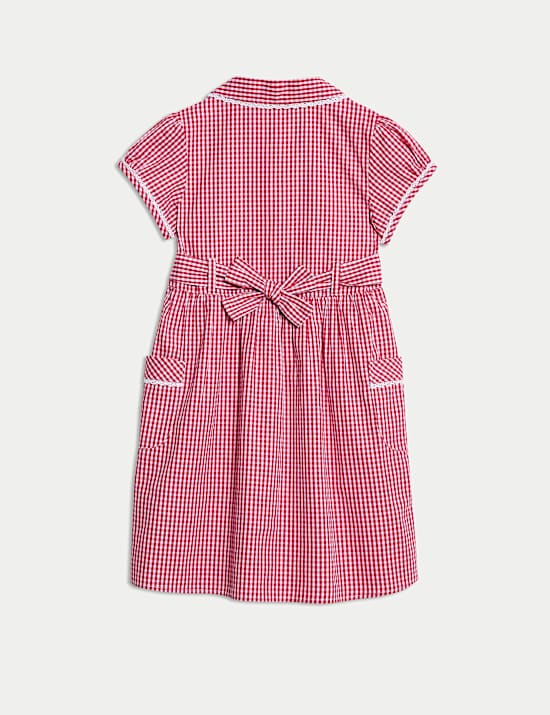 Pure Cotton Gingham School Dress (2-14 Yrs)