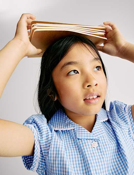 Zuiver katoenen schooljurk met Gingham-ruit (2-14 jaar)