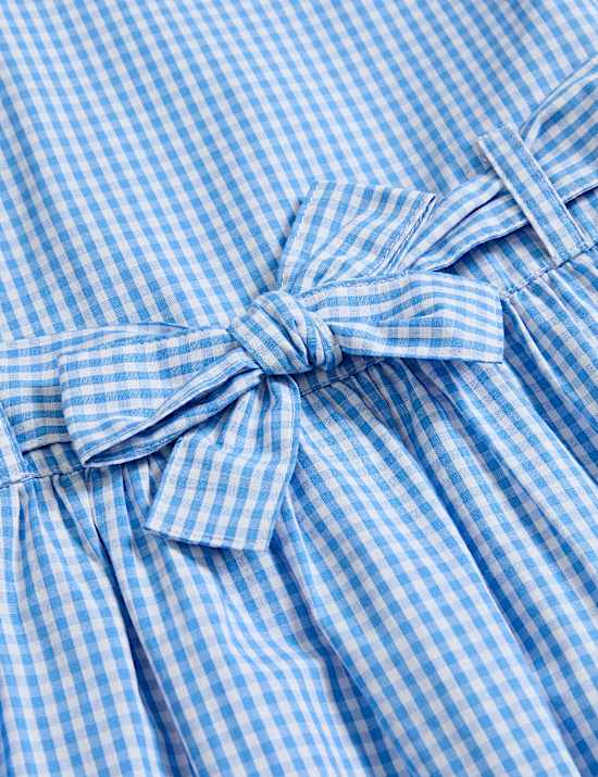 Zuiver katoenen schooljurk met Gingham-ruit (2-14 jaar)