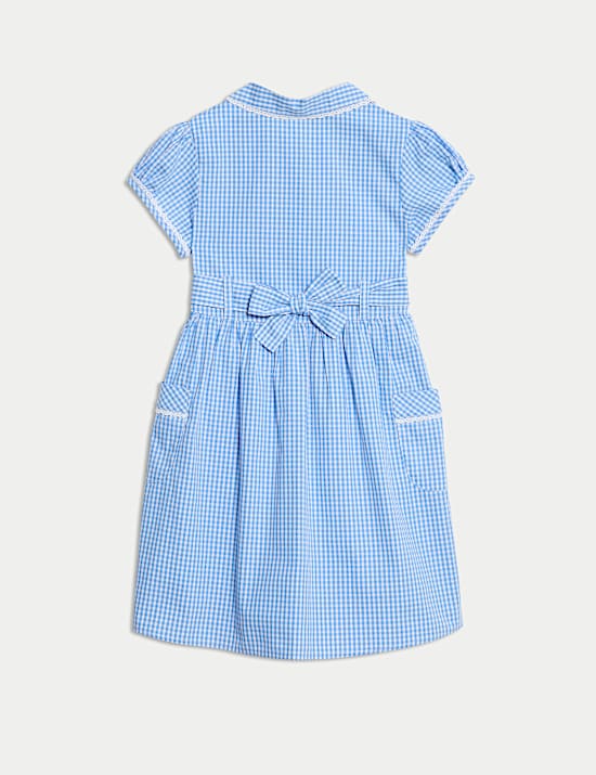 Zuiver katoenen schooljurk met Gingham-ruit (2-14 jaar)