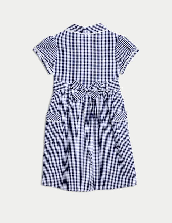 Pure Cotton Gingham School Dress (2-14 Yrs)