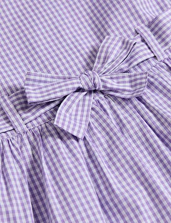 Pure Cotton Gingham School Dress (2-14 Yrs)