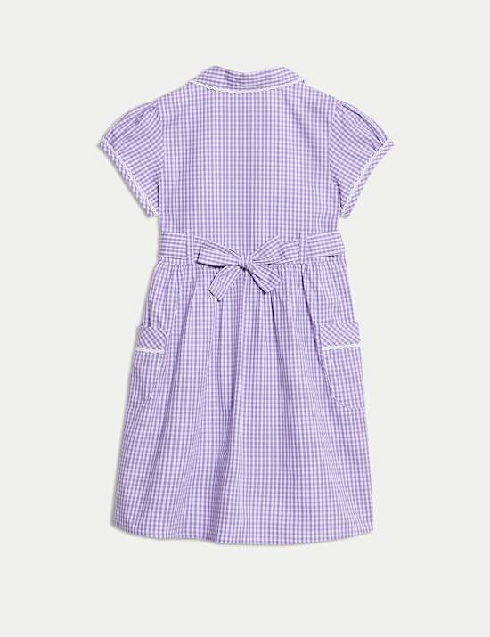 Pure Cotton Gingham School Dress (2-14 Yrs)