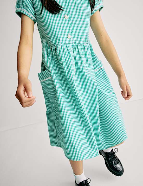 Kleid f&uuml;r die Schule aus reiner Baumwolle mit Gingham-Muster (2&ndash;14 Jahre)