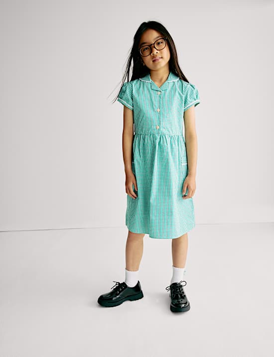 Kleid f&uuml;r die Schule aus reiner Baumwolle mit Gingham-Muster (2&ndash;14 Jahre)