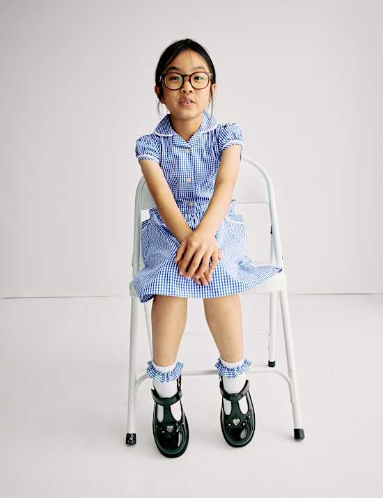 Pure Cotton Gingham School Dress (2-14 Yrs)