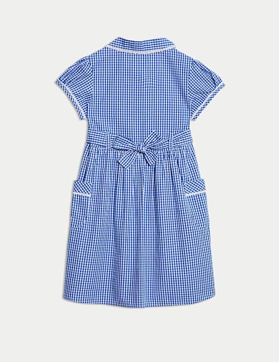 Pure Cotton Gingham School Dress (2-14 Yrs)