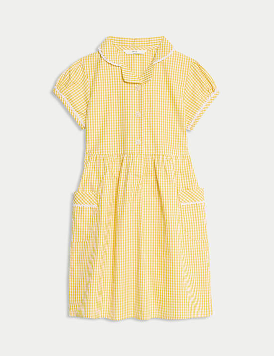 Pure Cotton Gingham School Dress (2-14 Yrs)