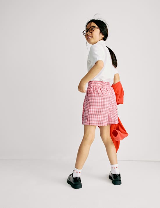 Girls' Gingham School Shorts (3-14 Yrs)