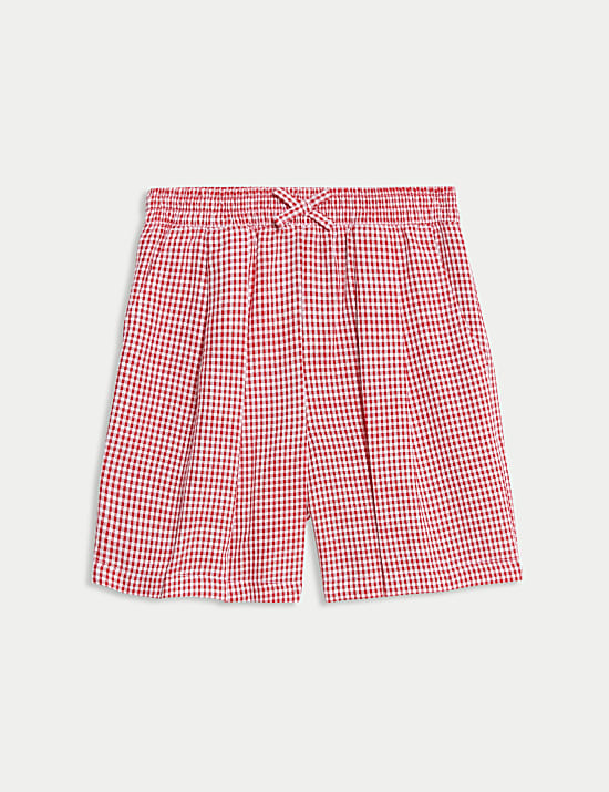 Girls' Gingham School Shorts (3-14 Yrs)