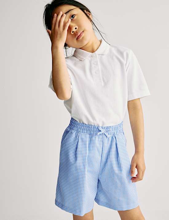 Girls' Gingham School Shorts (3-14 Yrs)