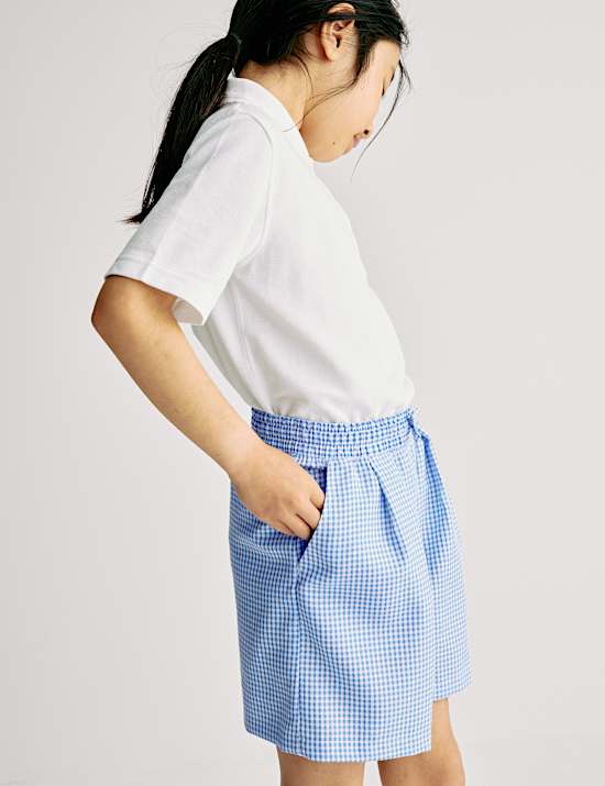 Girls' Gingham School Shorts (3-14 Yrs)