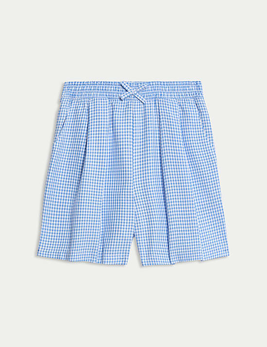 Girls' Gingham School Shorts (3-14 Yrs)
