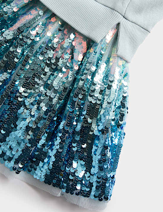 Cotton Rich Frozen&trade; Sequin Dress (2-8 Yrs)