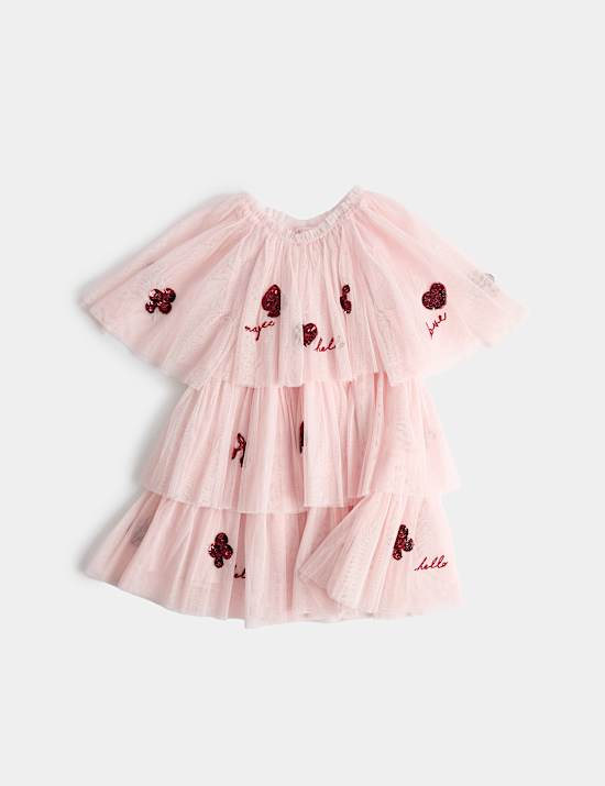Sequin Bow Tiered Dress (2-8 Yrs)