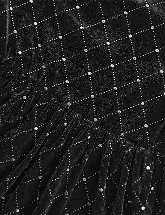 Aksamitna sukienka z brokatem (2&ndash;10 lat)