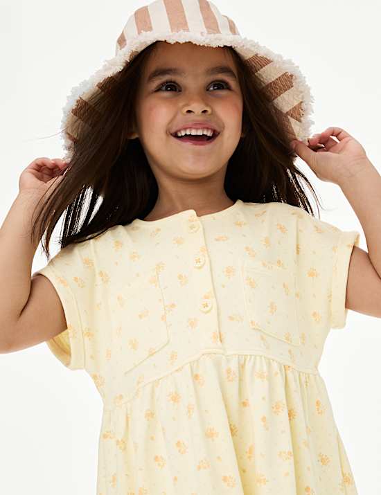 Φόρεμα με μικροσκοπικό φλοράλ και υψηλή περιεκτικότητα σε ζέρσεϊ (2-8 ετών)