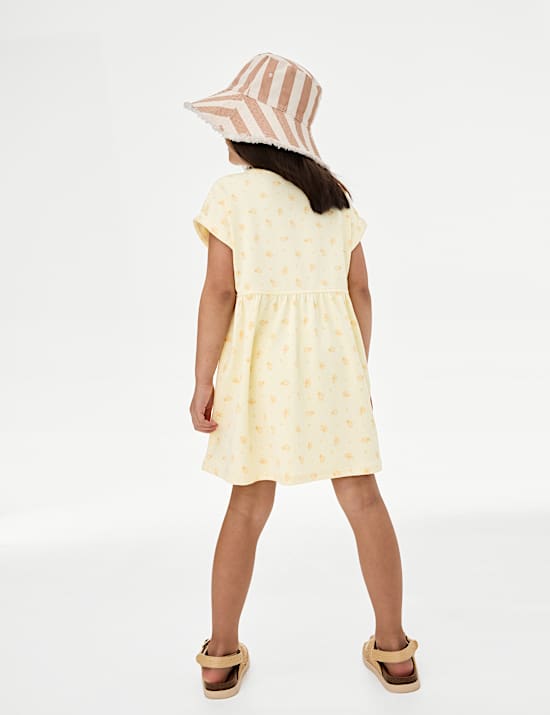 Φόρεμα με μικροσκοπικό φλοράλ και υψηλή περιεκτικότητα σε ζέρσεϊ (2-8 ετών)