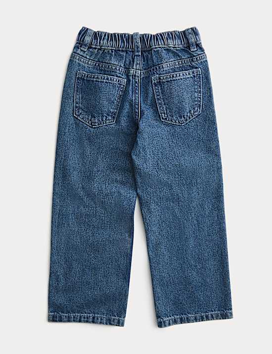 Jeans aus reinem Baumwolldenim mit Strass-Schleife (2–8 J.)