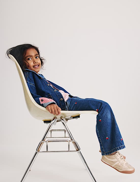 Denim Embroidered Jeans (2-10 Yrs)