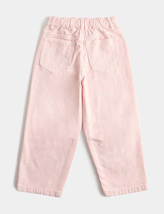Barrel Embroidered Floral Jeans (2-8 Yrs)