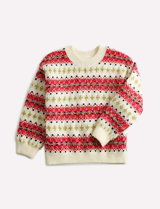 Fair Isle Sparkly Knitted Jumper (2-8 Yrs)