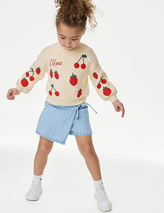 Cotton Blend Applique Fruit Jumper (12 Mths-10 Yrs)