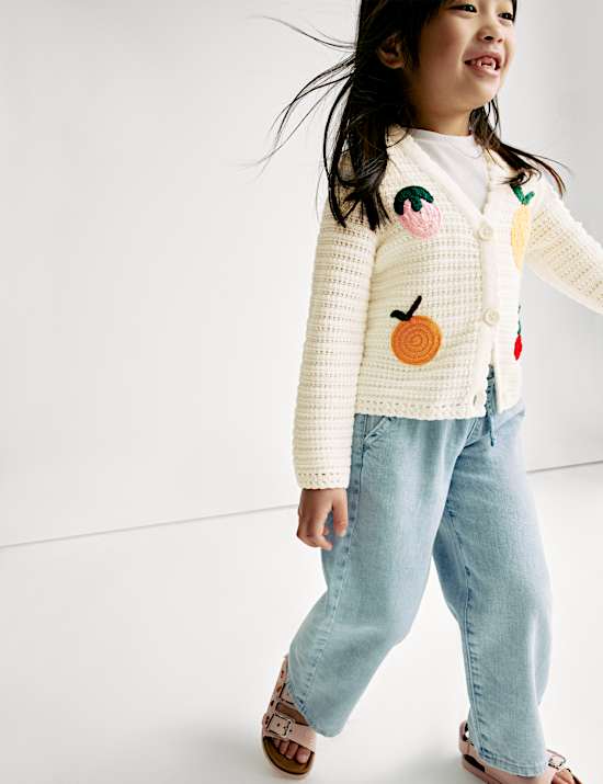 Pure Cotton Fruit Knitted Cardigan (2-8 Yrs)