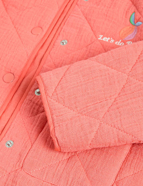 Καπιτονέ τζάκετ με κεντητό σχέδιο από 100% βαμβάκι (2-8 ετών)