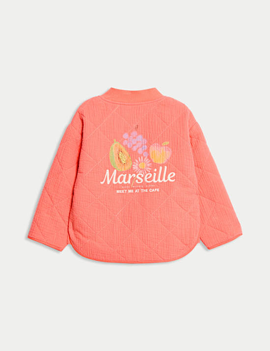 Καπιτονέ τζάκετ με κεντητό σχέδιο από 100% βαμβάκι (2-8 ετών)