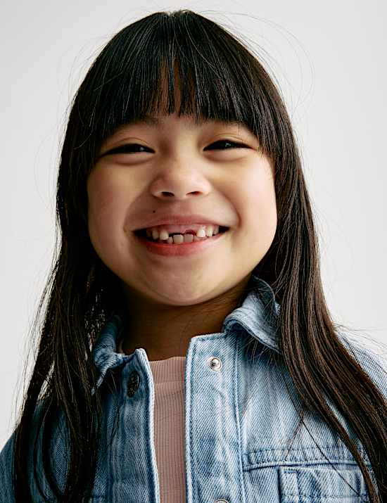 Denim Striped Shacket (2-16 Yrs)