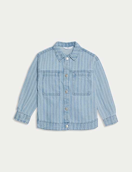 Denim Striped Shacket (2-16 Yrs)