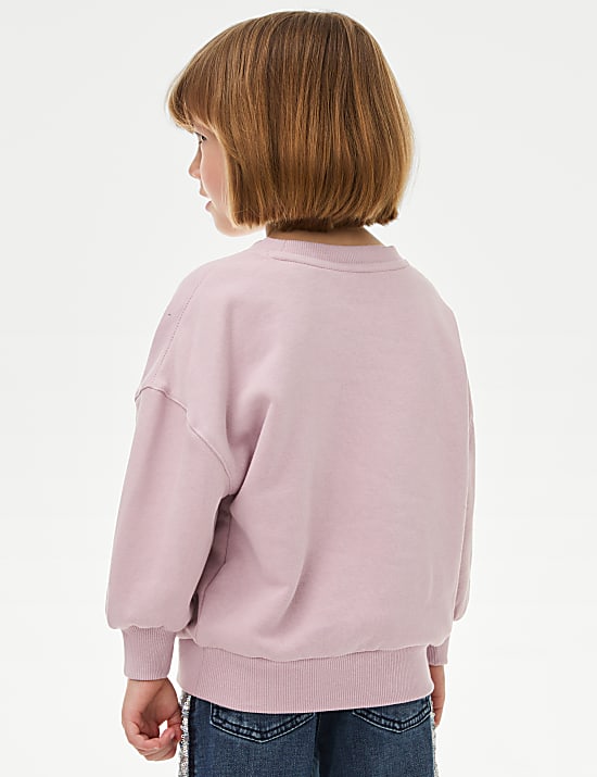 Sweat en coton à motif strass (du 2 au 8 ans)