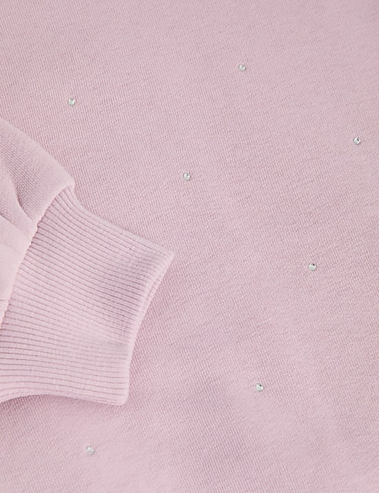 Sweat en coton à motif strass (du 2 au 8 ans)